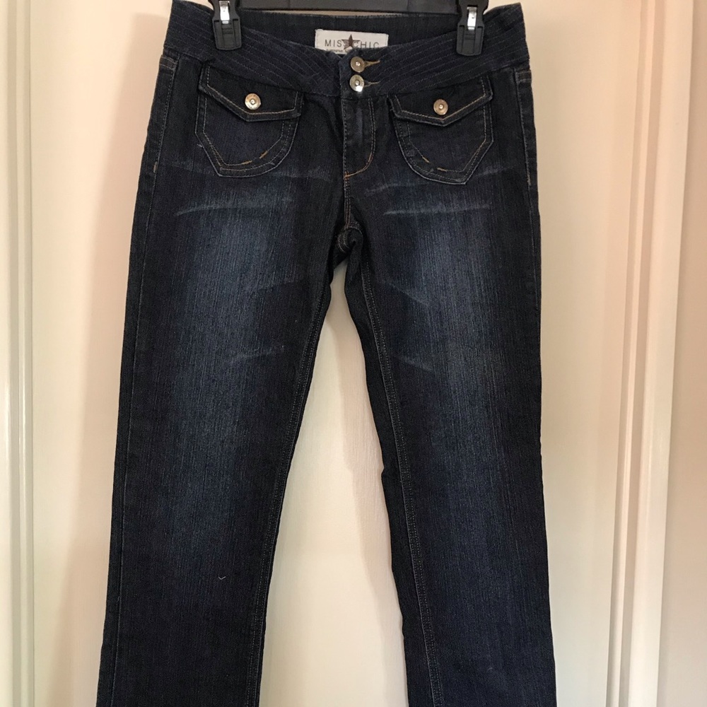 Miss Chic, stretch designer jeans.